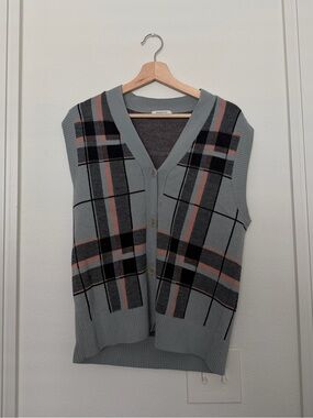 ARITZIA • babaton plaid merino wool oversized vest